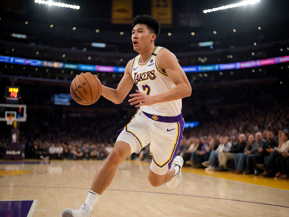 NBA球员——洛杉矶湖人队球员在比赛中突破上篮